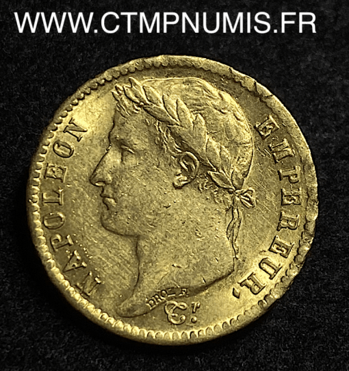 ,20,FRANCS,OR,NAPOLEON,I°,EMPIRE,1810,A,PARIS,