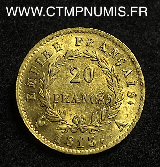 ,20,FRANCS,OR,NAPOLEON,,EMPEREUR,1813,PARIS,