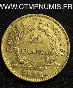 ,20,FRANCS,OR,NAPOLEON,I°,EMPIRE,1812,A,PARIS,