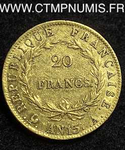 ,MONNAIES,EMPIRE,20,FRANCS,OR,NAPOLEON,I°,EMPEREUR,TETE,NUE,AN,13,A,PARIS,