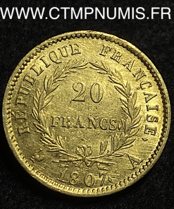 ,20,FRANCS,OR,NAPOLEON,1807,A,PARIS,TETE,NUE,