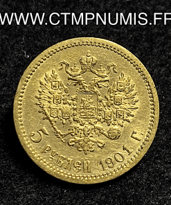 ,MONNAIE,RUSSIE,5,ROUBLE,OR,NICOLAS,II,1901,