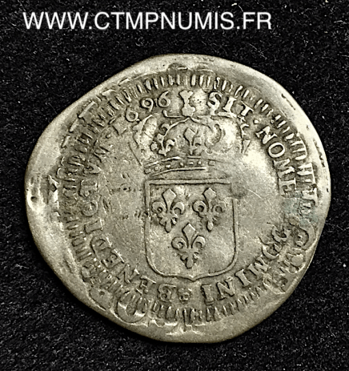 ,LOUIS,XIV,SOL,DE,15,DENIERS,1696,TOULOUSE,