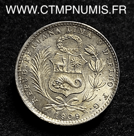 ,PEROU,1,UN,DINERO,ARGENT,1909,SPL,