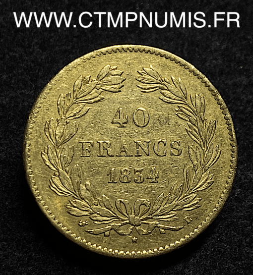 ,40,FRANCS,OR,LOUIS,PHILIPPE,I°,1834,L,BAYONNE,