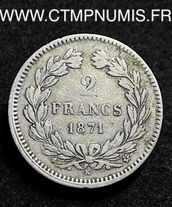 ,2,FRANCS,CERES,SANS,LEGENDE,1871,BORDEAUX,
