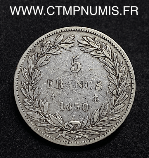 ,MONNAIE,5,FRANCS,ARGENT,LOUIS,PHILIPPE,SANS,LE,I°,1830,A,PARIS,TRANCHE,EN,RELIEF,