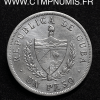 ,MONNAIE,CARAIBES,CUBA,1,PESO,ARGENT,1934,