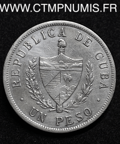,MONNAIE,CARAIBES,CUBA,1,PESO,ARGENT,1934,