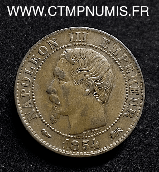 ,5,CENTIMES,NAPOLEO,III,TETE,NUE,1854,D,LYON,