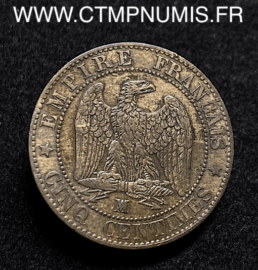 ,5,CENTIMES,NAPOLEON,III,1855,MARSEILLE,ANCRE,