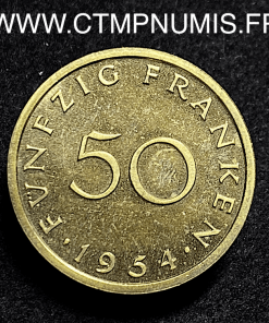 ,ALLEMAGNE,SARRE,ESSAI,50 FRANKEN,1954,SPL,