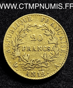 ,20,FRANCS,OR,BONAPARTE,CONSUL,AN,12,PARIS,