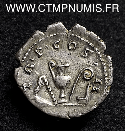 ,MONNAIE,ROMAINE,EMPIRE,ANTONIN,LE,PIEUX,DENIER,ARGENT,INSTUMENTS,DU,CULTE,TTB,