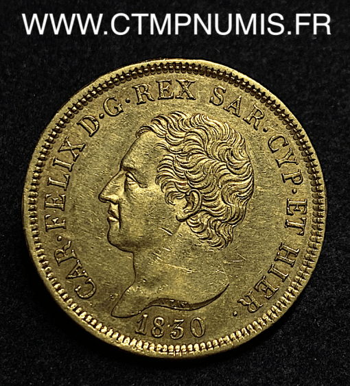 ,ITALIE,80,LIRE,OR,CHARLES,FELIX,1830,GENES,