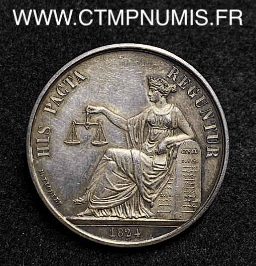 ,JETON,ARGENT,NOTAIRES,DE,REIMS,MARNE,1824,