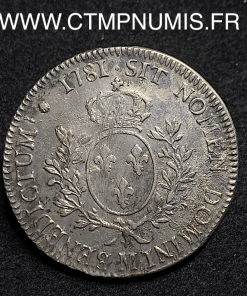 ,MONNAIE,ROYALE,LOUIS,XVI,ECU,ARGENT,AUX,BRANCHES,OLIVIER,1781,M,TOULOUSE,