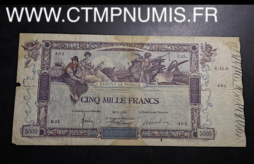 ,BILLET,5000,FRANCS,FLAMENG,DU,18/01/1918,