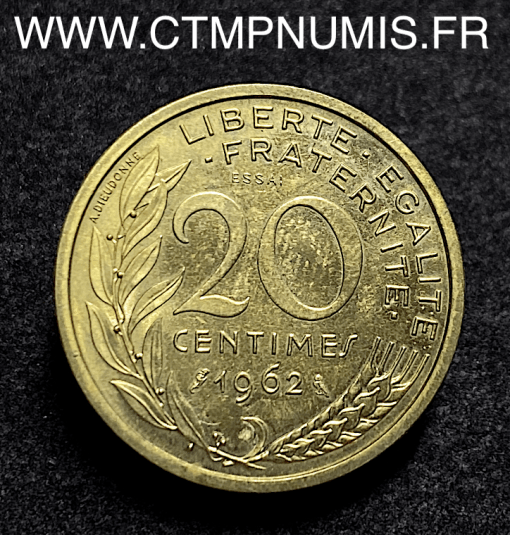 ,ESSAI,20,CENTIMES,MARIANNE,1962,SPL,