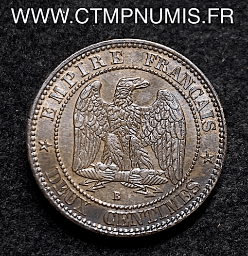 ,2,CENTIMES,NAPOLEON,III,TETE,NUE,1854,ROUEN,