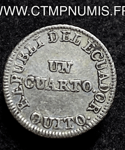 ,EQUATEUR,1/4,DE,REAL,ARGENT,1849,QUITO,