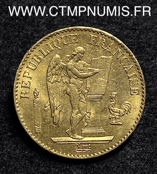 ,20,FRANCS,OR,GENIE,III°,REPUBLIQUE,1879,PARIS,