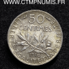 ,50,CENTIMES,SEMEUSE,ARGENT,1910,SUP,