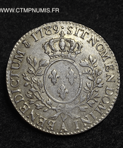 ,MONNAIE,ROYALE,LOUIS,XVI,1/2,ECU,ARGENT,LOUIS,XVI,AUX,BRANCHES,OLIVIER,1789,A,PARIS,