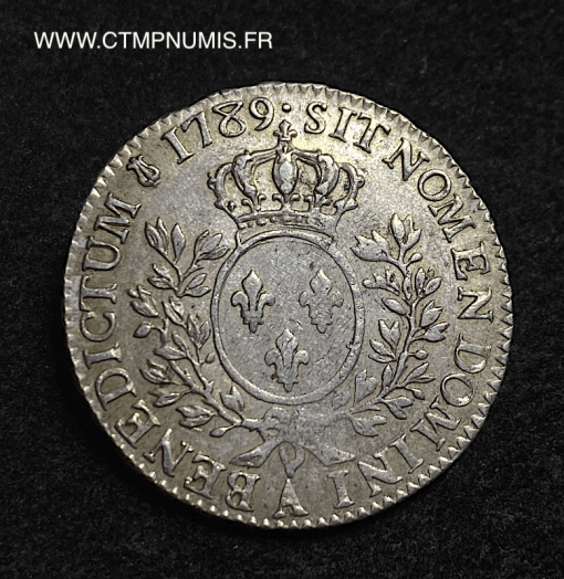 ,LOUIS,XVI,1/2,ECU,ARGENT,LOUIS,XVI,1789,PARIS,