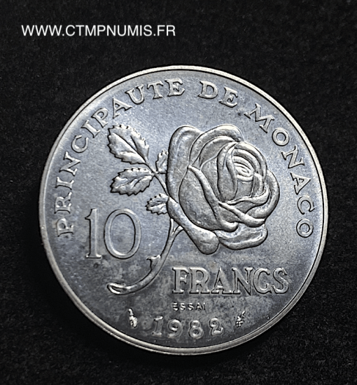 ,MONACO,ESSAI,10,FRANCS,ARGENT,GRACE,1982,