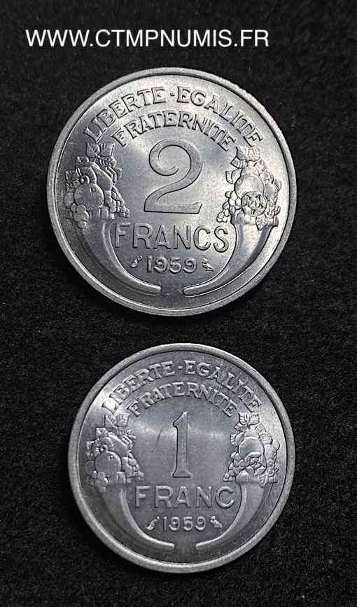 ,LOT,1,ET,2,FRANCS,MORLON,ALUMINIUM,1959,SPL,