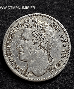 ,BELGIQUE,1/4,DE,FRANC,ARGENT,LEOPOLD,I°,1843,