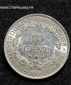 ,COLONIE,FRANCAISE,INDOCHINE,10,CENTIEME,ARGENT,1893,A,PARIS,SUP,