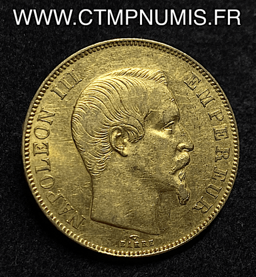 ,50,FRANCS,OR,NAPOLEON,III,TETE,NUE,1859,PARIS,