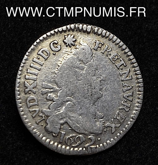 ,LOUIS,XIV,4,SOLS,AUX,2,L,ARGENT,1692,BAYONNE,