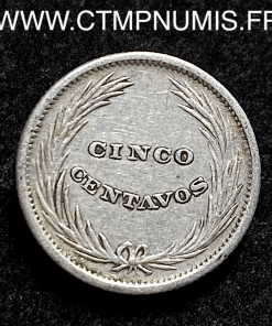 ,EL,SALVADOR,5,CENTIMOS,ARGENT,1892,