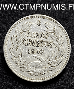 ,CHILI,5,CENTAVOS,ARGENT,1896,