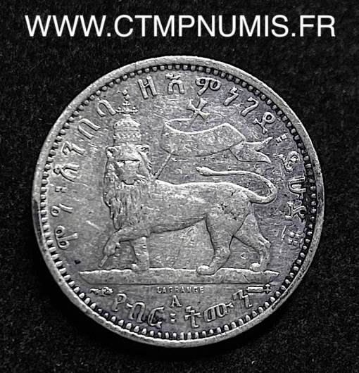 ,ETHIOPIE,1/8,DE,BIRR,ARGENT,1887,(1894),