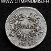 ,QUART,FRANC,BONAPARTE,CONSUL,AN,12,PARIS,