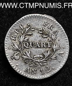 ,QUART,FRANC,BONAPARTE,CONSUL,AN,12,PARIS,