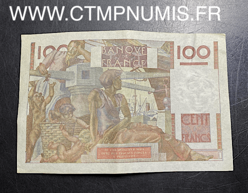 ,BILLET,100,FRANCS,JEUNE,PAYSAN,DU,2/10/1952,