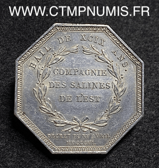 ,JETON,ARGENT,LOUIS,XVIII,SALINES,DE,L'EST,1816,