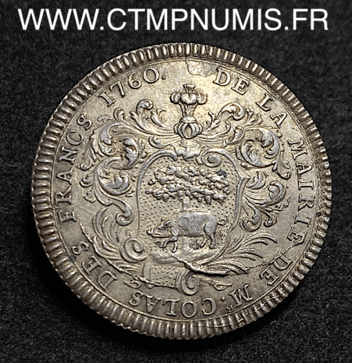 ,JETON,ARGENT,MAIRIE,D'ORLEANS,1760,LOIRET,