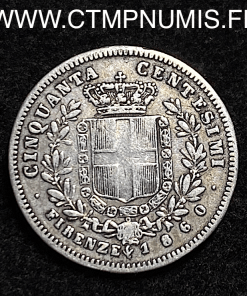 ,ITALIE,50,CENTESIMI,ARGENT,1860,FIRENZE,