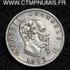 ,ITALIE,20,CENTESIMI,ARGENT,1863,T,TURIN,TTB,