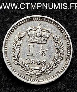 ,GRANDE,BRETAGNE,1,1/2,PENNY,ARGENT,1843,