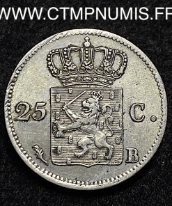 ,MONNAIE,PAYS,BAS,25,CENTS,ARGENT,1824,B,