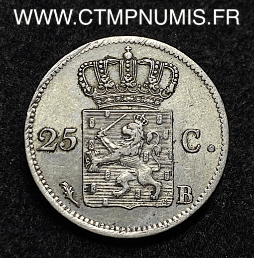 ,MONNAIE,PAYS,BAS,25,CENTS,ARGENT,1824,B,