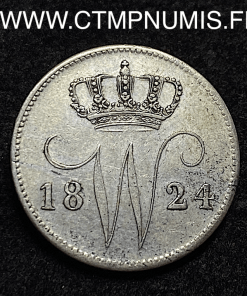 ,MONNAIE,PAYS,BAS,25,CENTS,ARGENT,1824,B,