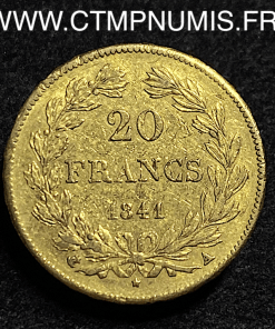 ,20,FRANCS,OR,LOUIS,PHILIPPE,1841,A,PARIS,TTB,